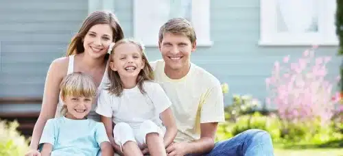 family outdoors comfortable banner