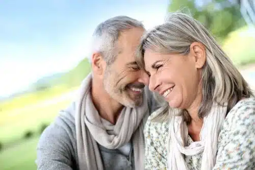 older couple sharing joke